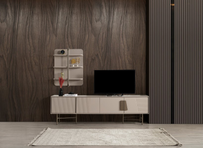 Beiges TV-Lowboard Designer TV-Schrank Moderner TV-Unterschrank