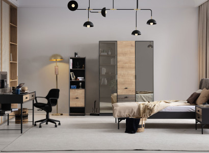 Braune Schlafzimmer Möbel Holzschrank Edler Schreibtisch Textilbett