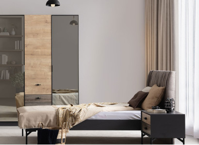 Komplette Braue Schlafzimmer Einrichtung Bett Holz Nachttische