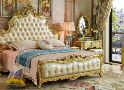 Schlafzimmer Set Bett klassischen Design 2x Nachttische Komplett Schminktisch