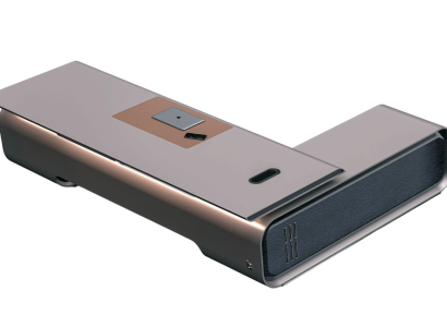 Elegantes Silber-Roségold-Design Eckschreibtisch
