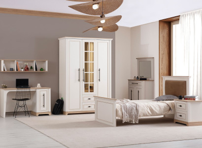 Exklusive Schlafzimmer Garnitur Luxus Bett Nachttisch Kleiderschrank