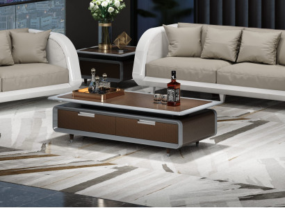 Stilvoller Couchtisch aus Holz in elegantem Braunton