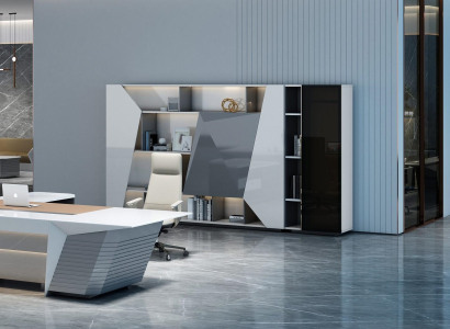 Eleganter Büroschrank in Weiß – geräumig und modern