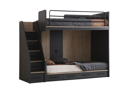 Stilvolles Braunes Stockbett Designer Jugendbett Schlafzimmer Möbel