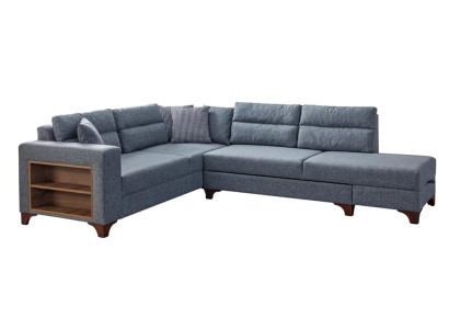 Ecksofa mit tiefer Sitzfläche und praktischer integrierter Ablagefläche