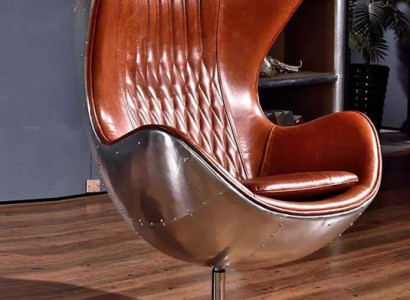 Sessel Designersessel Metall Ledersitz Komfortsessel Relaxsessel Polstersessel