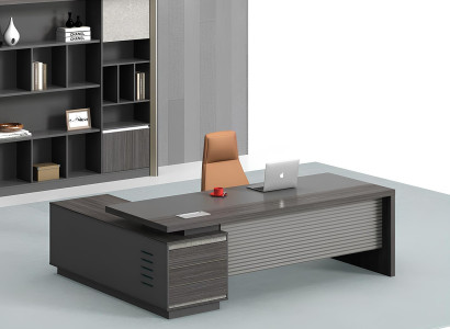 Eleganter Eckschreibtisch mit viel Platz für komfortables Arbeiten.