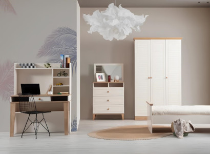 Beige Schlafzimmer Garnitur Moderner Schminktish Schrank Holztisch