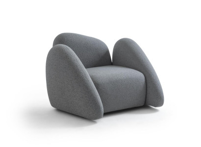 Grauer Polstersessel Designer Wohnzimmer Textil Möbel Einzelsessel