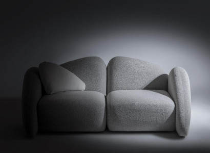 Hochwertiger Grauer Dreisitzer Wohnzimmer Polstercouch Textil 3-er