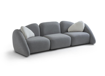 Komfortables Graues Sofa Wohnzimmer 4-Sitzer Couch Textilsofas