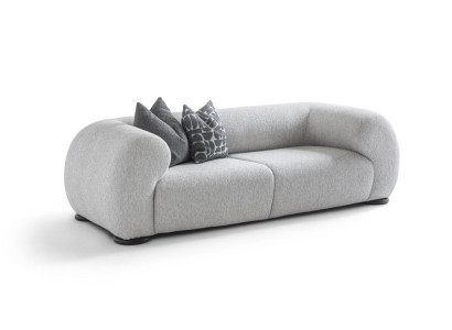 Stilvoller Polster 3-Sitzer Wohnzimmer Graue Couch Polstermöbel
