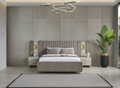 Bett im stilvollen Hochwertig Design Komfort und Harmonie des Raumes Hochwertig