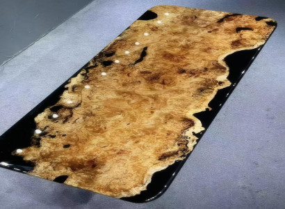 Schwarzer Design Tisch Moderner Esstisch Epoxidtische Luxus Möbel