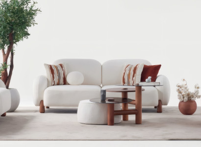 Ein raffiniertes, stilvolles und durchdachtes Sofa für ästhetische Innenräume.