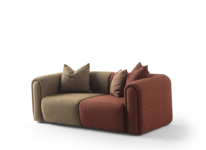 Braunes Polstersofa Designer Wohnzimmer Dreisitzer Textil 3-Sitzer