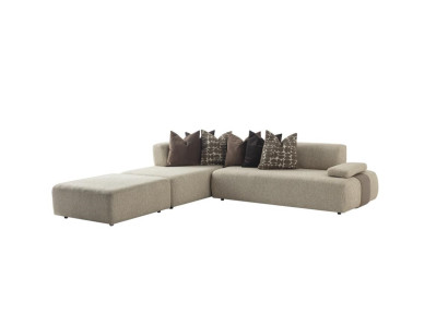 Modernes Wohnzimmer Ecksofa Designer Polsterhocker Moderne Couch