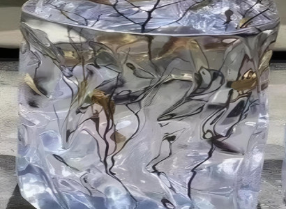 Runder Tisch mit Eisast-Effekt Tisch aus Epoxidharz Transparent Tisch