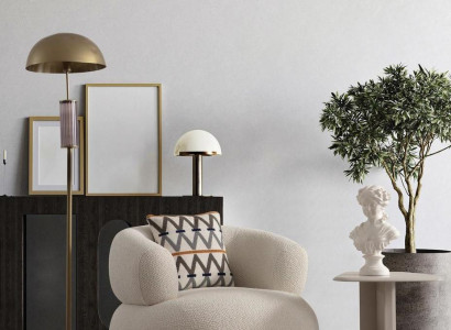 Beiger Polstersessel Wohnzimmer Sitzmöbel Designer Sessel