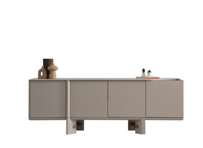 Beige Holz Konsole Designer Wohnzimmer Sideboard Luxuriöse Möbel