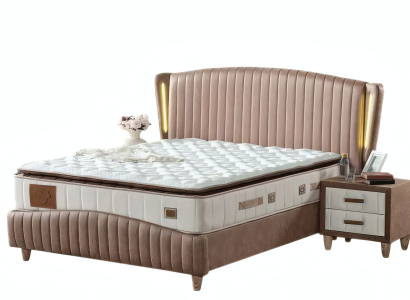 Elegantes Schlafzimmermöbel-Set mit Bett Matratze 2x Nachttische Komplettset