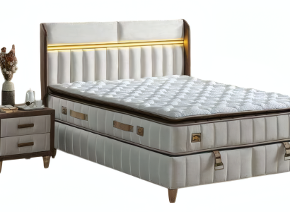 Modernes Schlafzimmer Set Bett Polsterbett Luxuriöses  2x Nachttische