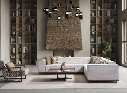 Designer Wohnzimmer Garnitur Modernes Ecksofa Polstersessel