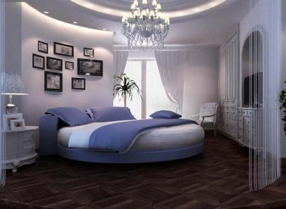 Blaues Polsterbett Designer Schlafzimmer Doppelbetten Rundbetten