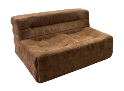 Komprimierbares braunes Sofa aus Stoff Bequemes kompaktes Sofa für zu Hause