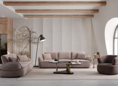 Hochwertige Sitzgarnitur Designer Polstersofas Couchtisch Sessel