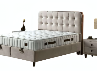 Modernes Bett Schlafzimmermöbel Set Komfortmatratze Komplettset 2x Nachttische