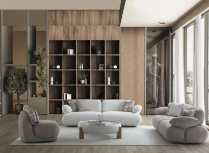 Komplettes Beige Wohnzimmer Garnitur Edle Sofas Stoffsessel Tisch