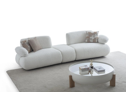 Moderne Wohnzimmer Garnitur Luxuriöse Stoffcouch Couchtisch 2tlg