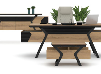 Moderne Büroeinrichtung Massiver Schreibtisch Designer Beistelltisch