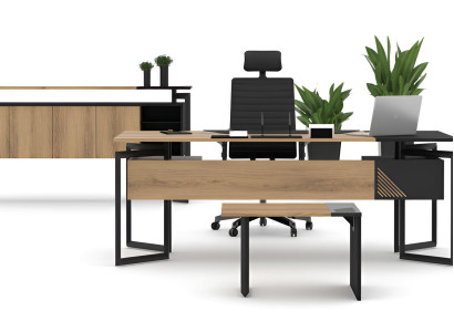 Elegantes Schreibtisch-Set Holz Sideboard Couchtisch Beistelltisch