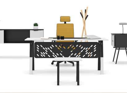 Moderne Bürogarnitur Designer TIsch Sideboard Holz Beistelltische