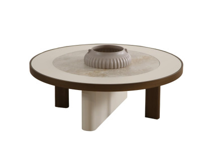 Moderner Runder Couchtisch Designer Holztisch Weißer Tisch