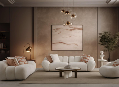 Designer Weiße Sofagarnitur Luxuriöser Sessel Holz Couchtisch