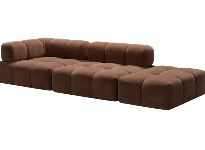 Braunes, komprimierbares Stoffsofa Stilvolles großes Sofa Kompaktes Sofa