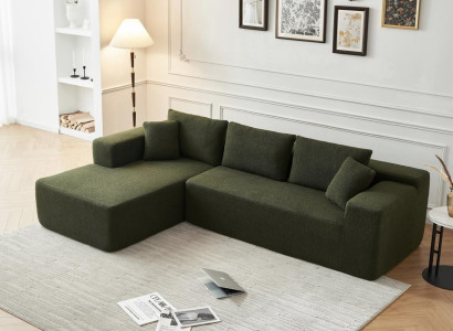 Komprimierbares grünes Ecksofa Stoff  luxuriöse Sofas für das Wohnzimmer