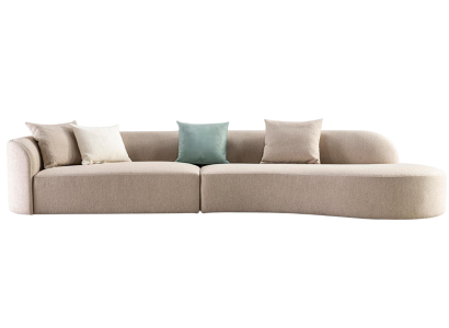 Komprimierbares Sofa Beige Stoff Luxuriöses Sofa für das Wohnzimmer