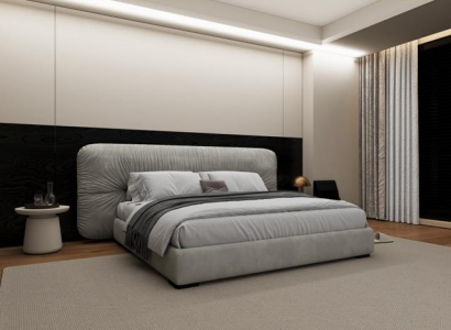 Designer Graues Polsterbett Designer Doppelbett Schlafzimmer Möbel