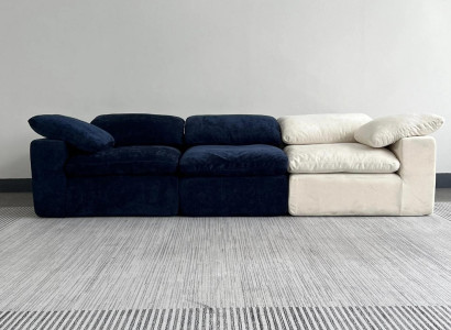 Zweifarbiges 4-Sitzer komprimierbares Stoffsofa luxuriöser leichter Sofa