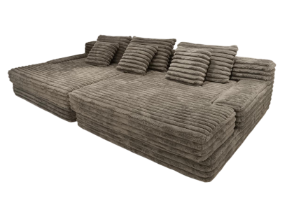 Komprimierbares 4-Sitzer Sofa grau Stoff Sofa luxuriöser leichter Sofa