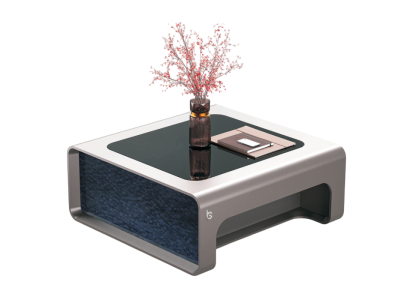 Beistelltisch aus Glas und Metall im modernen Design