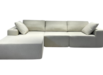 Komprimierbares Ecksofa beige Stoff  Ecksofa Kompaktes Sofa luxuriöser Sofa