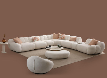 Komplettes Wohnzimmer Set Modernes Ecksofa Sessel Couchtisch