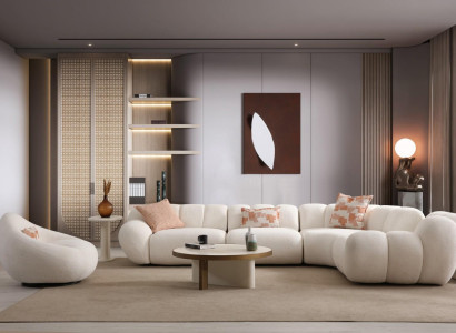 Luxuriöses Wohnzimmer Set Sitlvolles Ecksofa Sessel Couchtisch