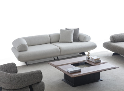 Weiße Wohnzimmer Couch Designer 3-Sitzer Sofa Moderner Couchtisch